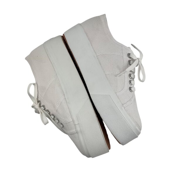 Superga White Linea Up And Down Platform Sneakers US W 10.5 M 9 canvas Classic - Picture 13 of 16